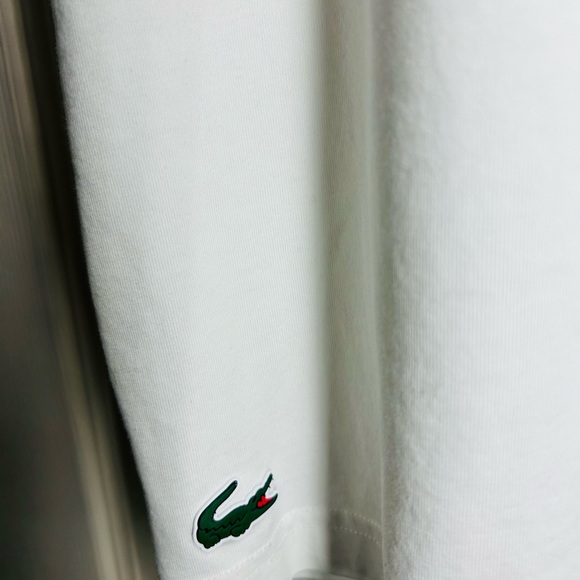 Lacoste Men's White Tee with Green Logo Size Small Preppy Old Money Classic - Picture 6 of 11